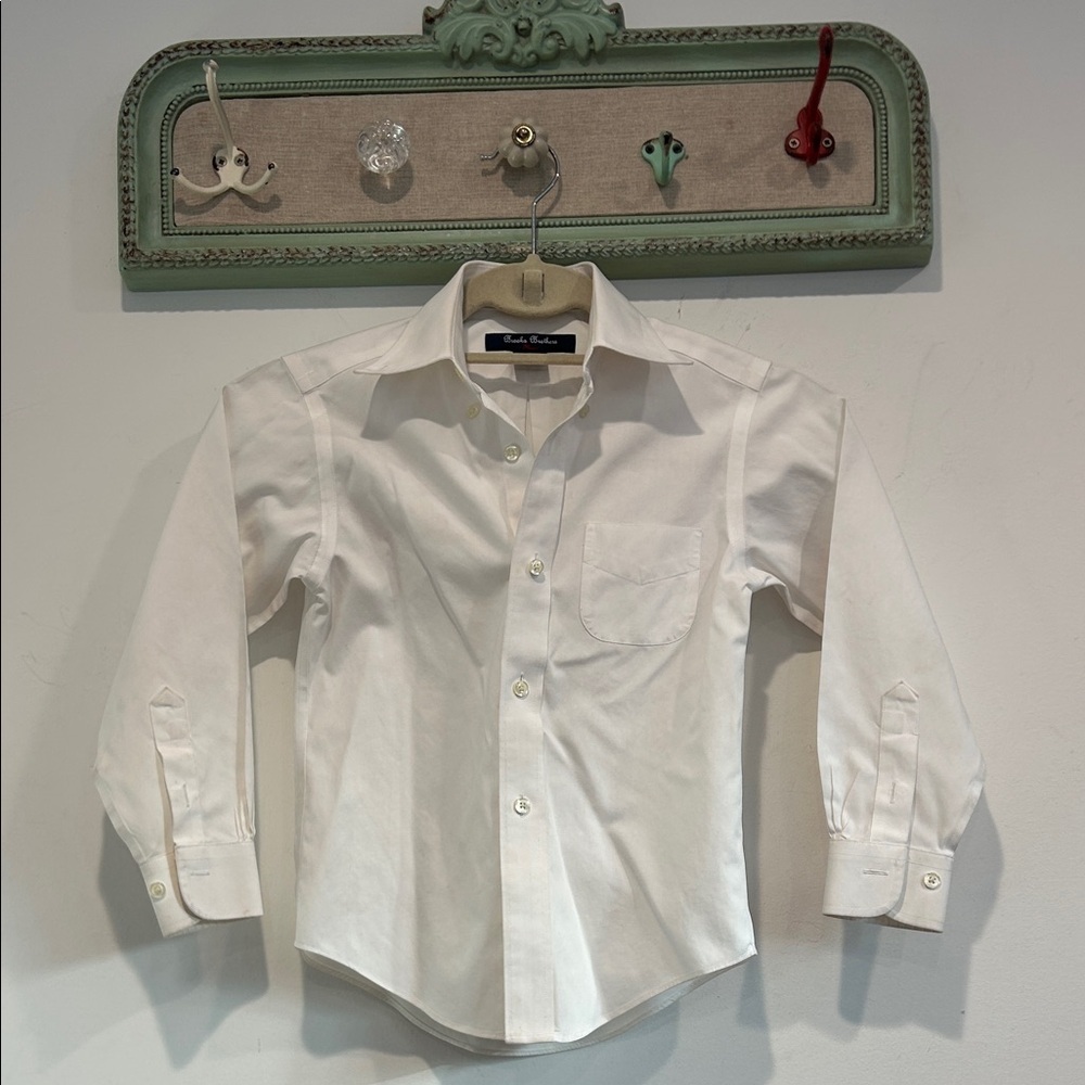 Brooks Brothers Kids boy 6 White long sleeve Button Down dress Shirt